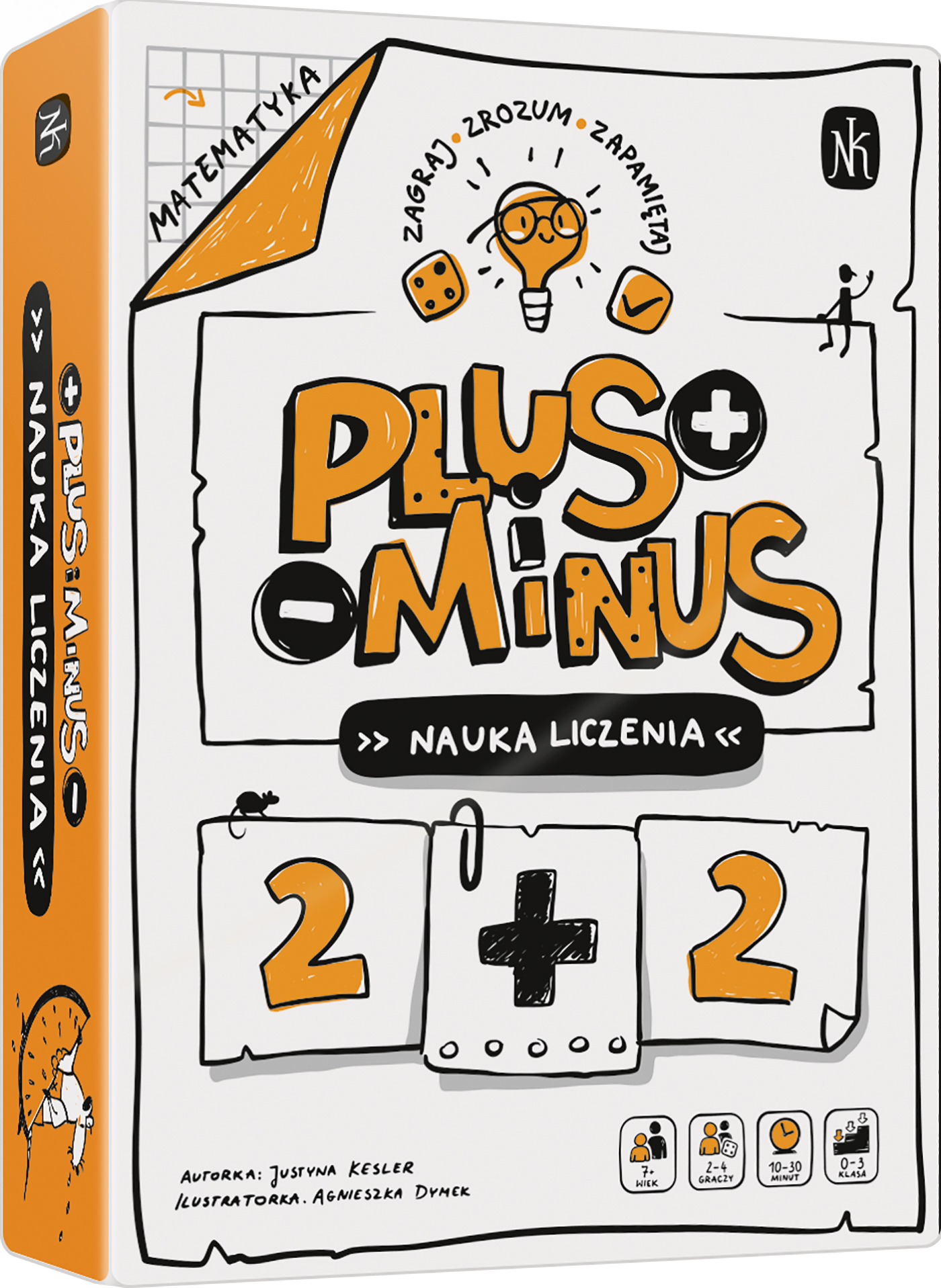 Plus i Minus edukacyjna gra matematyczna NASZA KSIĘGARNIA z 160 kartami do nauki liczenia