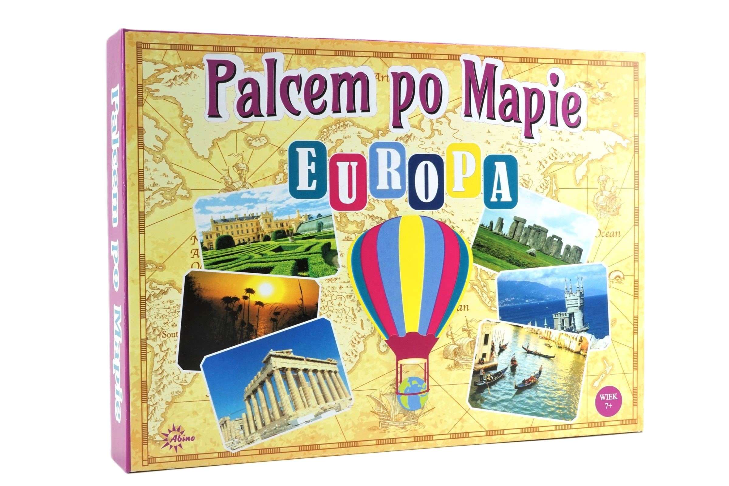 Palcem po mapie Europa gra edukacyjna ABINO z mapą 250x250 mm