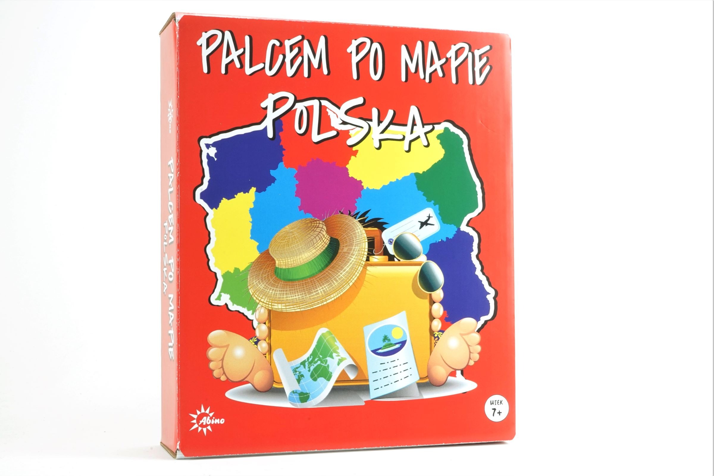 Edukacyjna gra Palcem po mapie z mapą Polski od ABINO, widok planszy i kart