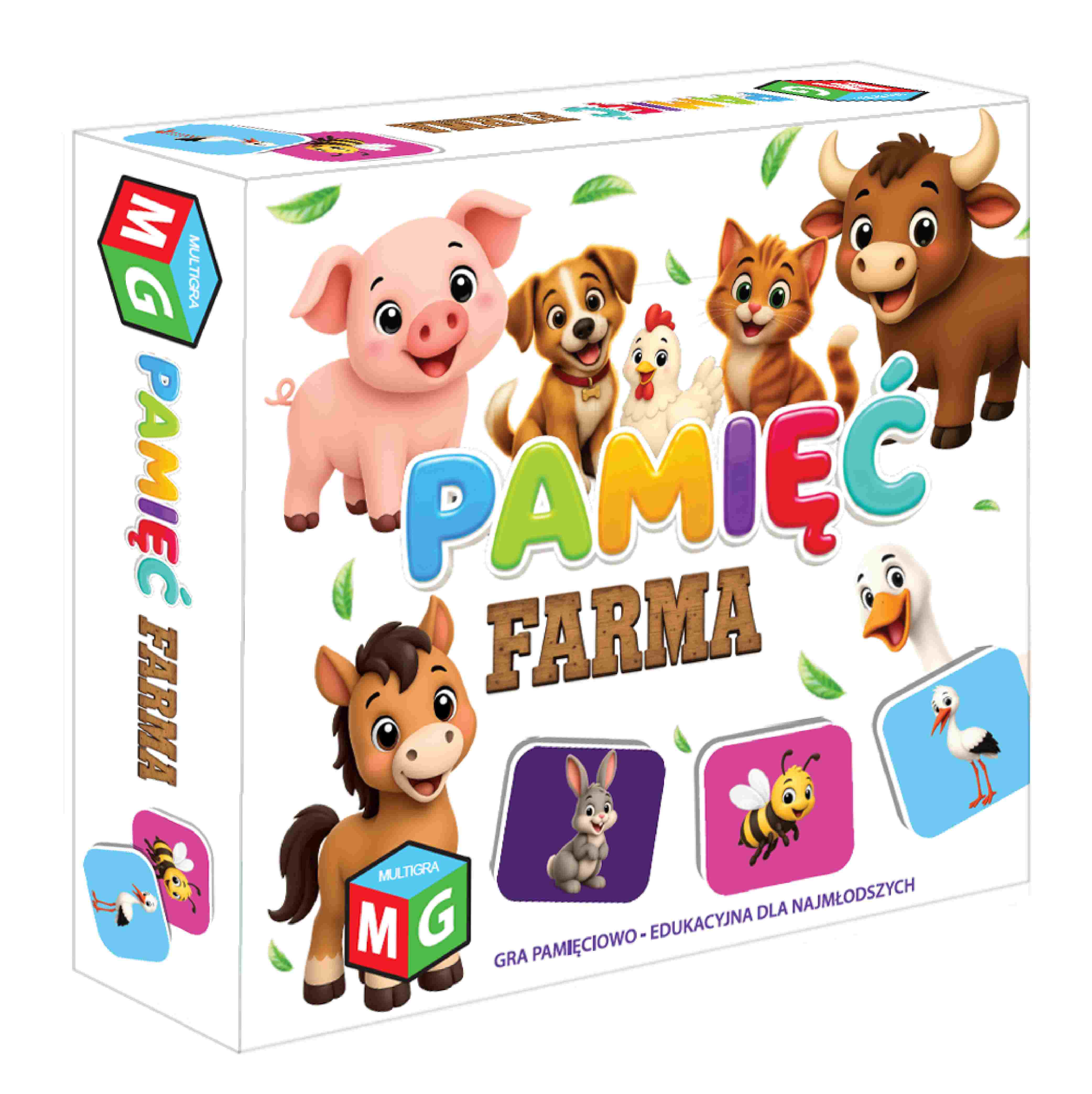 Pamięć Farma MULTIGRA, gra memory z obrazkami zwierząt z wiejskiego podwórka