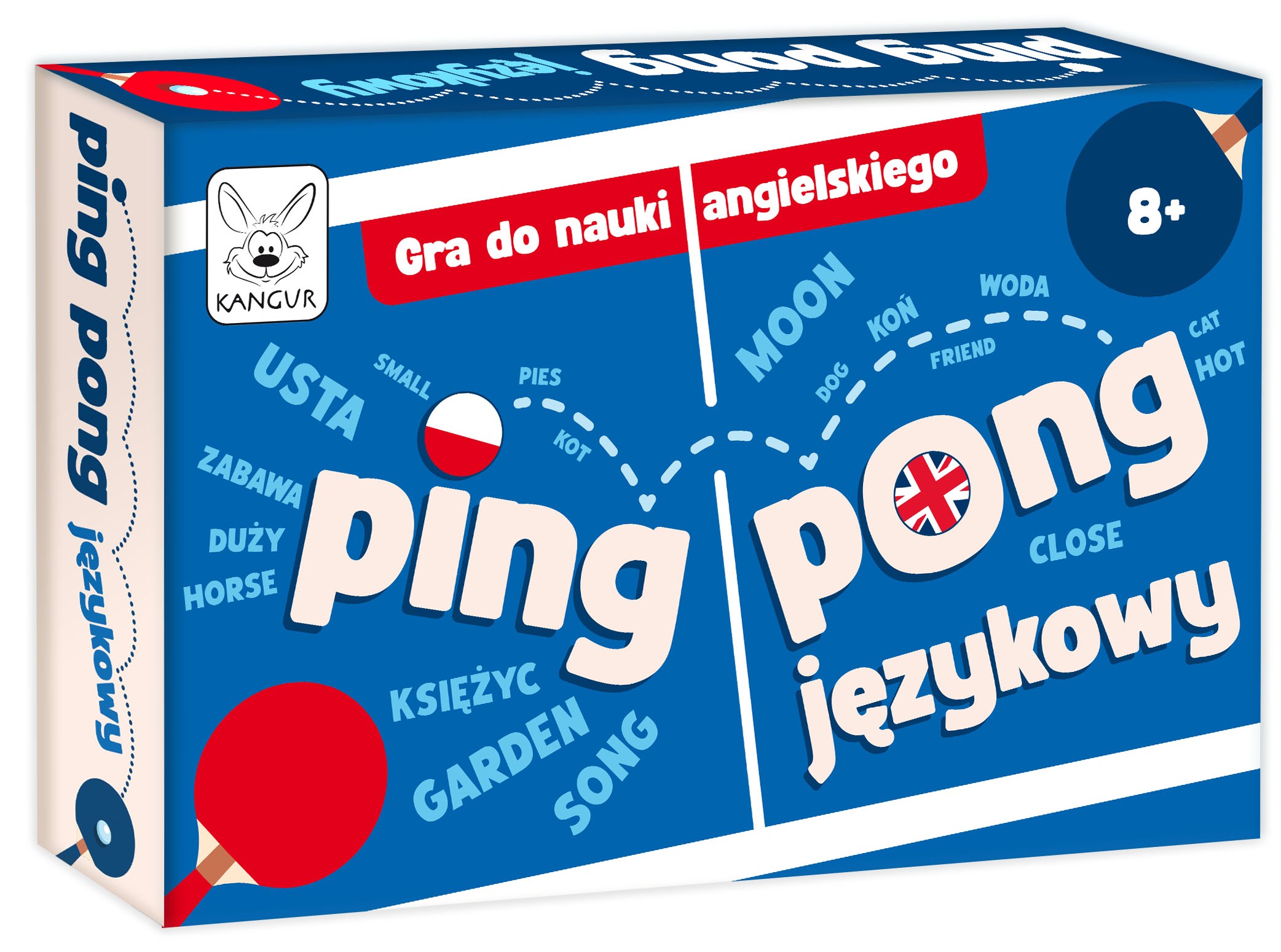 Karty Ping Pong Językowego KANGUR do ćwiczenia tłumaczeń między polskim i angielskim