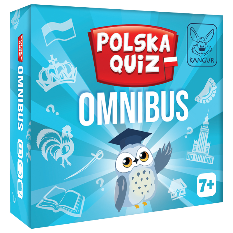 Plansza i elementy gry Polska Quiz Omnibus KANGUR – widok z góry