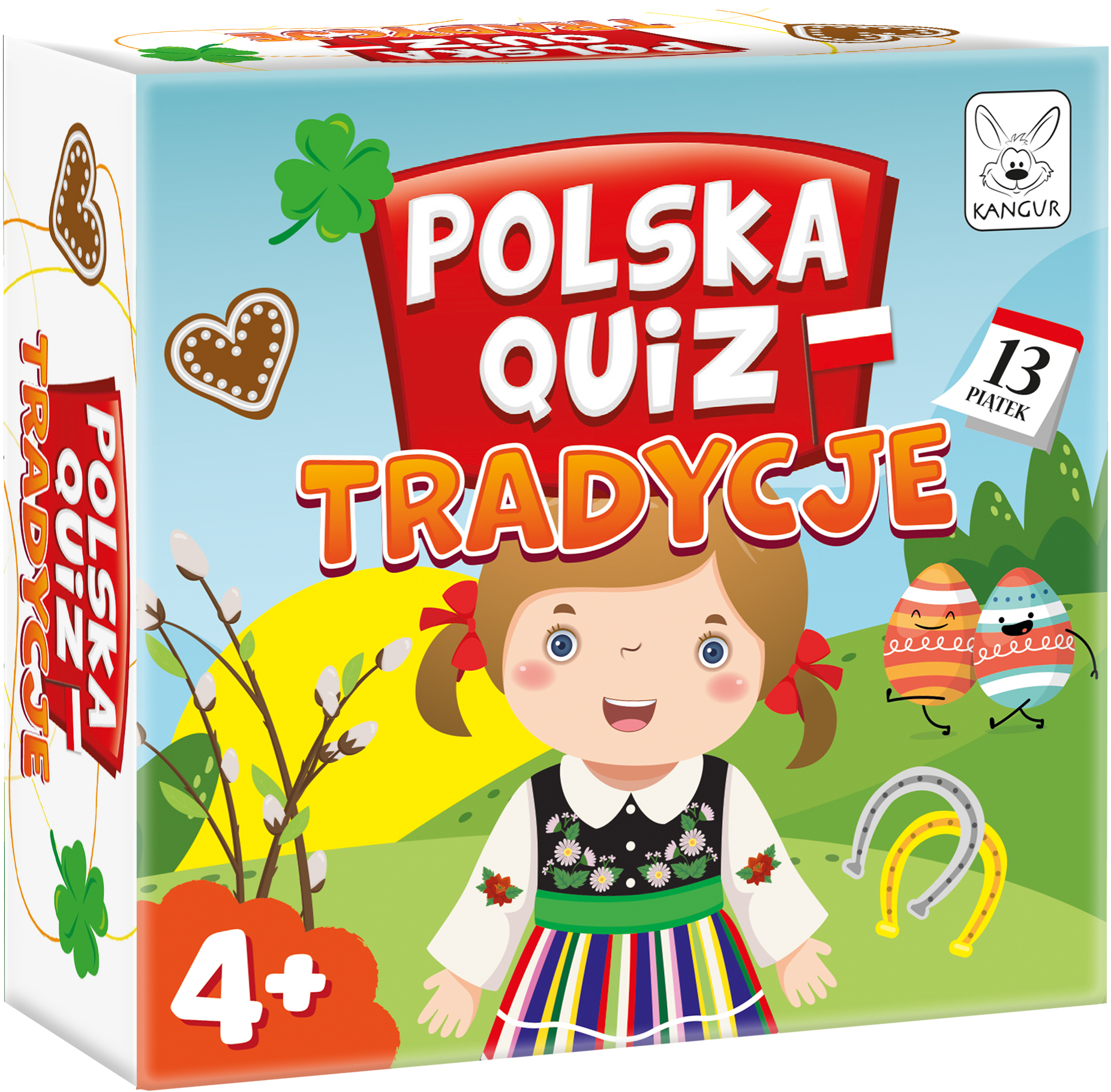 Zbliżenie na karty gry Polska Quiz – Tradycje z obrazkowymi pytaniami dla dzieci