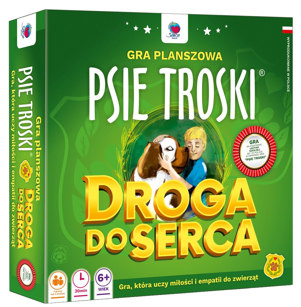 Gra edukacyjna Psie Troski – Droga do Serca Najpiękniejsze Książki PAP – plansza i elementy gry
