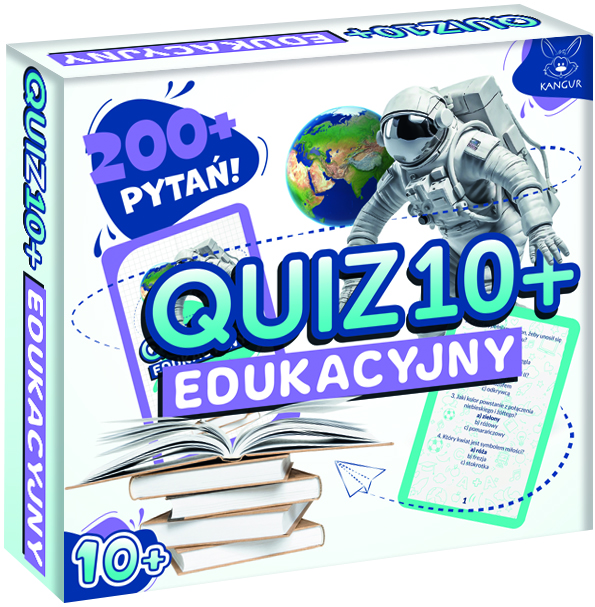 Plansza i elementy gry Quiz Edukacyjny 10+ KANGUR - pytania z różnych dziedzin wiedzy