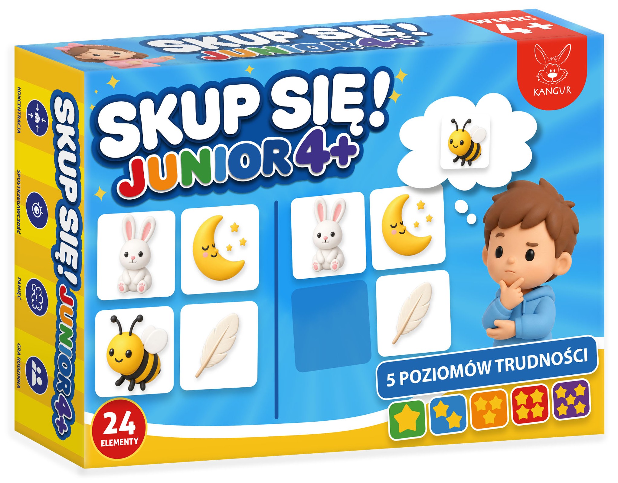 Plansza i karty do gry Skup się! Junior 4+ KANGUR — widok z bliska