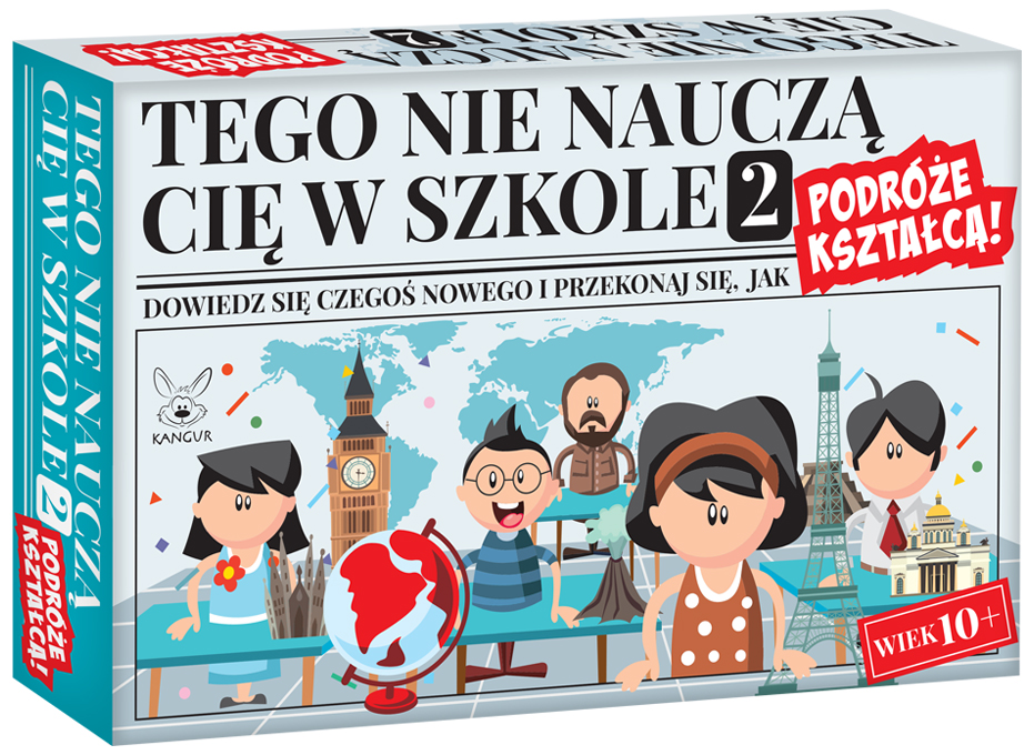 Zestaw kart gry edukacyjnej Tego nie nauczą Cię w szkole 2 z pytaniami o świecie