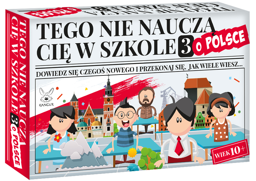 Karty edukacyjnej gry quizowej Tego nie nauczą Cię w szkole 3 o Polsce KANGUR