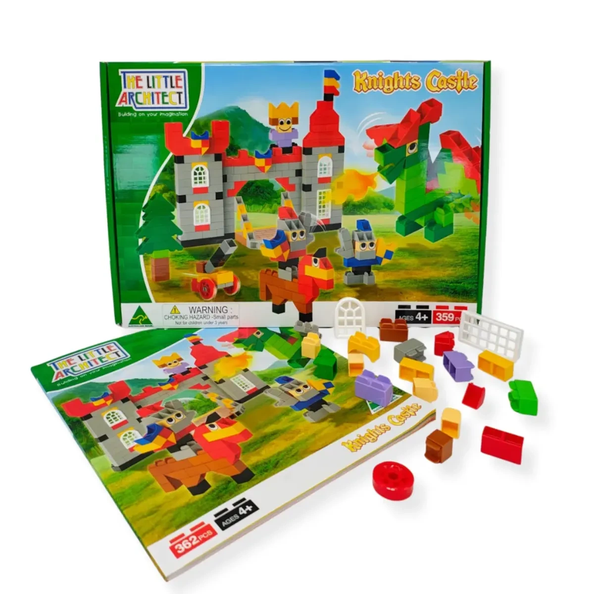 Zamek rycerski LITTLE ARCHITECT, zestaw 359 klocków do budowania średniowiecznych modeli