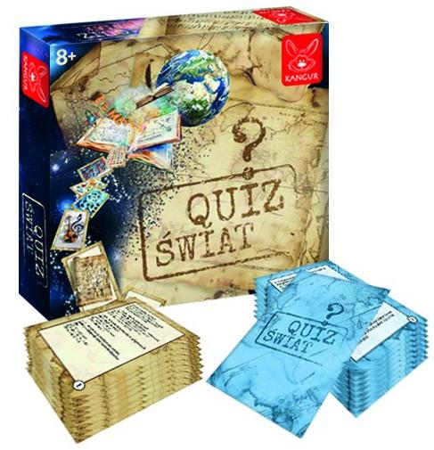 Gra edukacyjna Quiz Świat KANGUR - opakowanie i elementy
