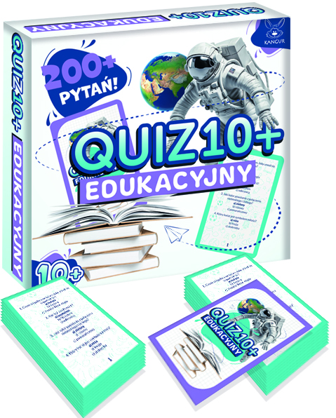 Quiz Edukacyjny 10+ KANGUR - gra edukacyjna z pytaniami dla dzieci 10+ w formacie 175x185 mm