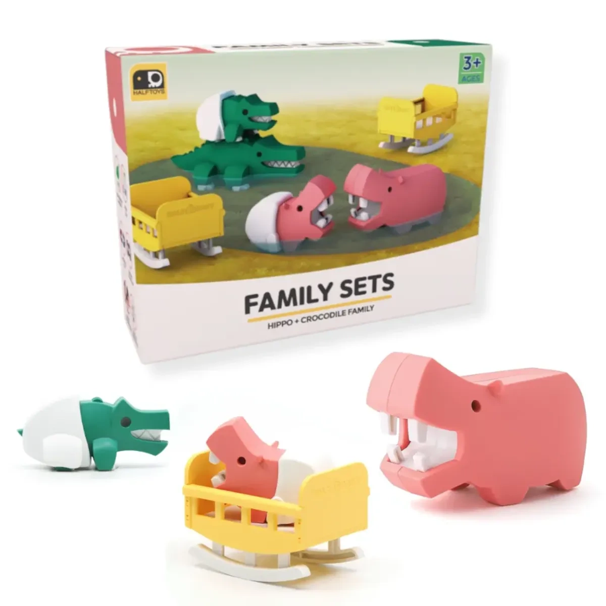 Kolorowe magnetyczne zwierzęta 3D Safari zestaw 6 elementów Half Toys