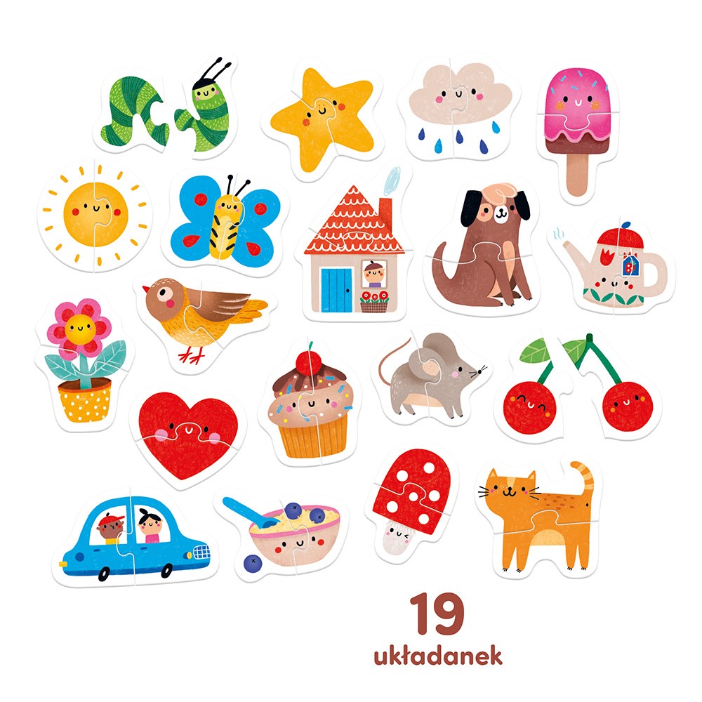 Kolorowe elementy puzzli Moje pierwsze puzzle do pary Bright Junior Media
