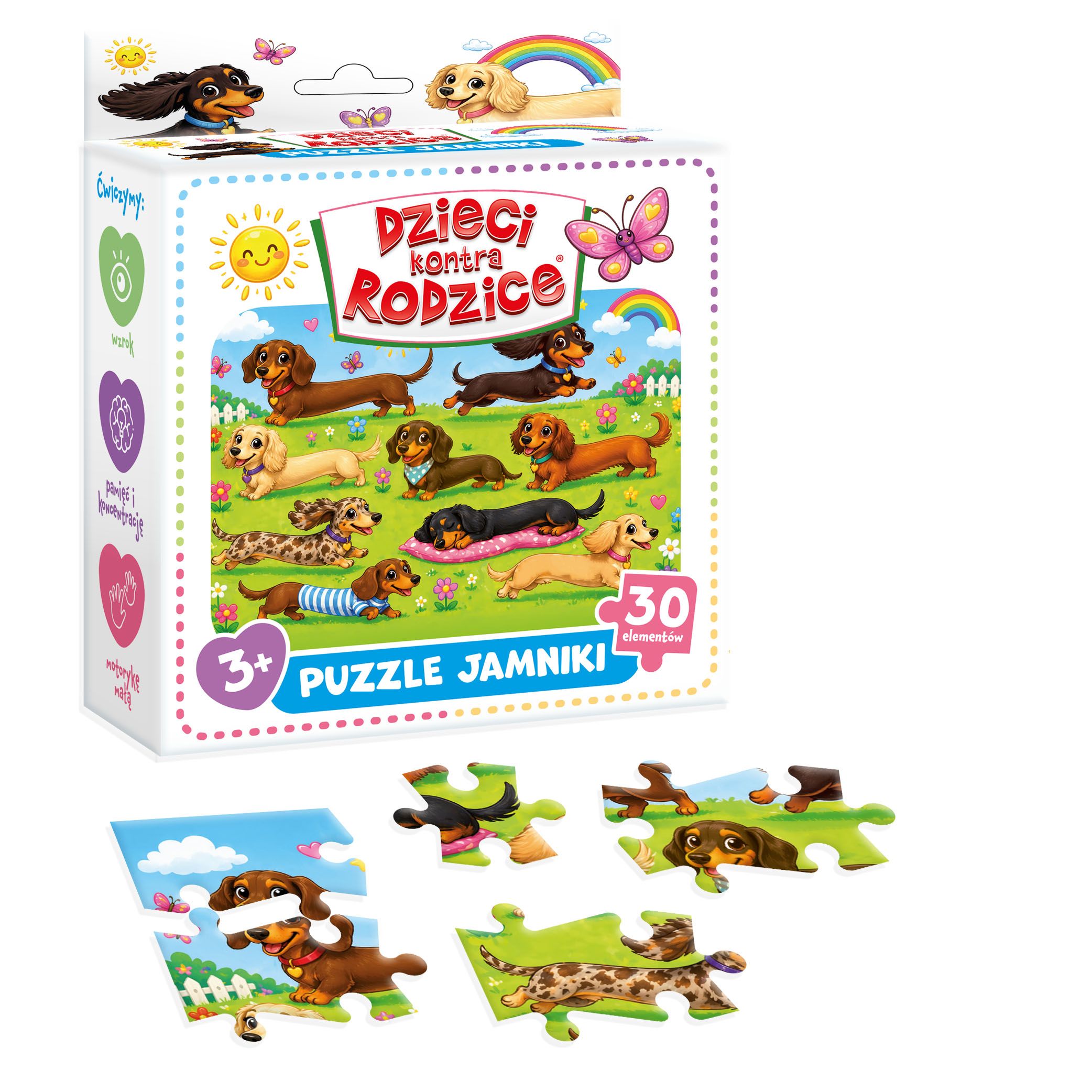 Rodzinne puzzle Jamniki KANGUR - wspólna zabawa dzieci i rodziców