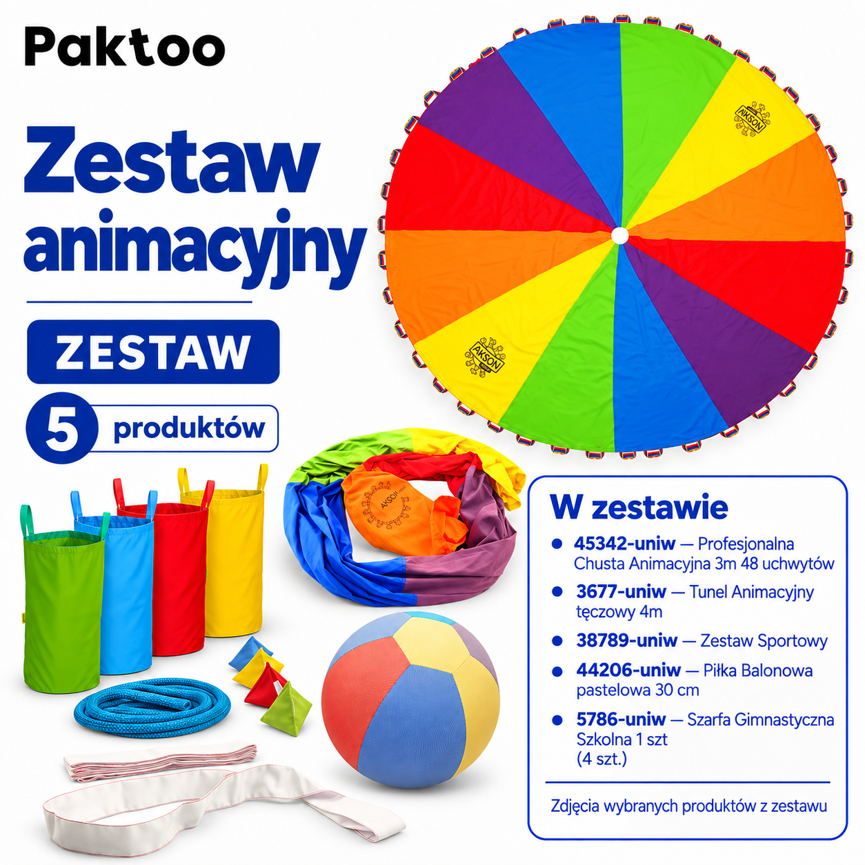Zestaw do Zabaw Animacyjnych STANDARD Akson - chusta animacyjna i akcesoria