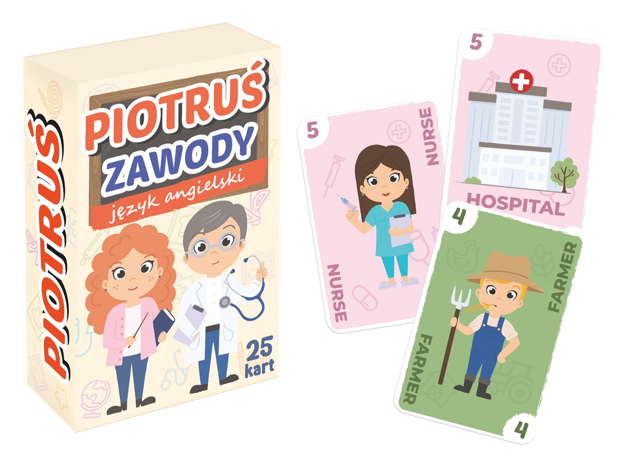 Piotruś Zawody – edukacyjna gra karciana do nauki języka angielskiego KANGUR