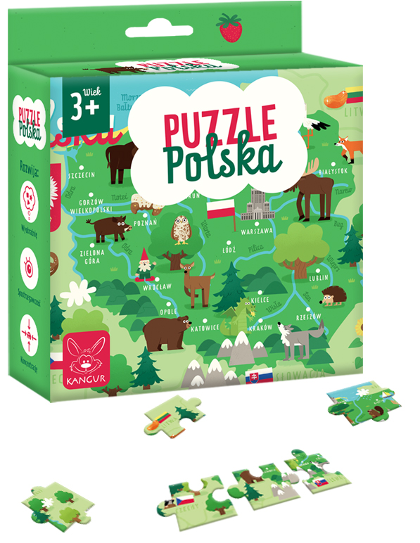 Puzzle edukacyjne Polska 30 elementów KANGUR