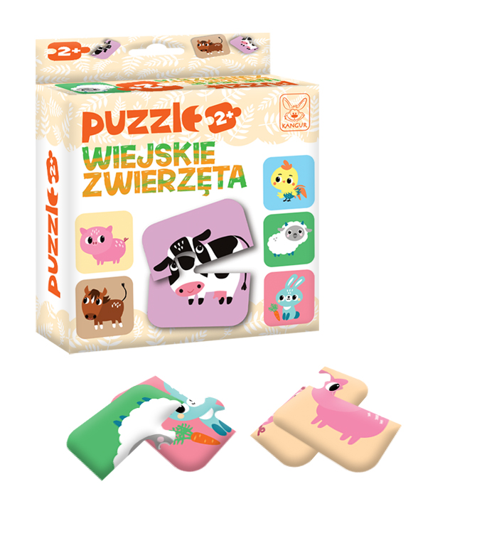 Puzzle Wiejskie Zwierzęta 6 układanek KANGUR
