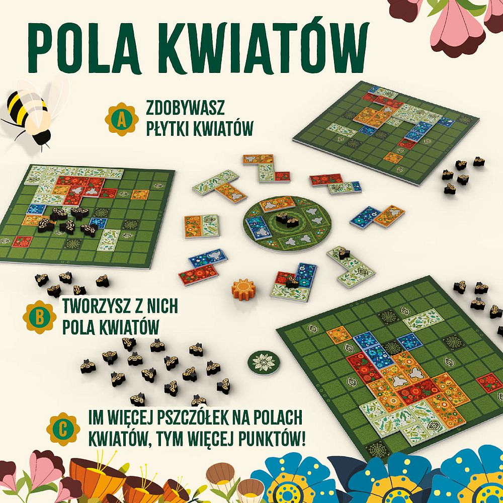 Drewniane pionki pszczółek w grze Pola kwiatów od NASZA KSIĘGARNIA