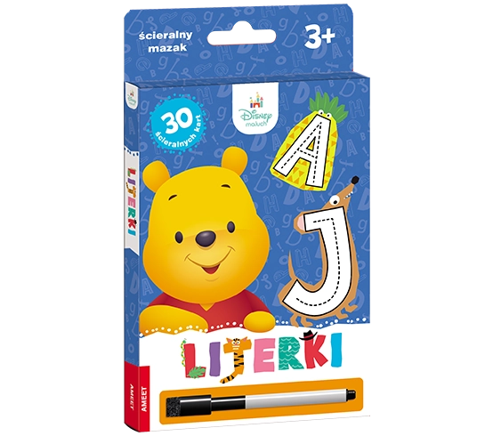 Ścieralne karty z mazakiem Disney Maluch. Literki – zestaw edukacyjny AMEET
