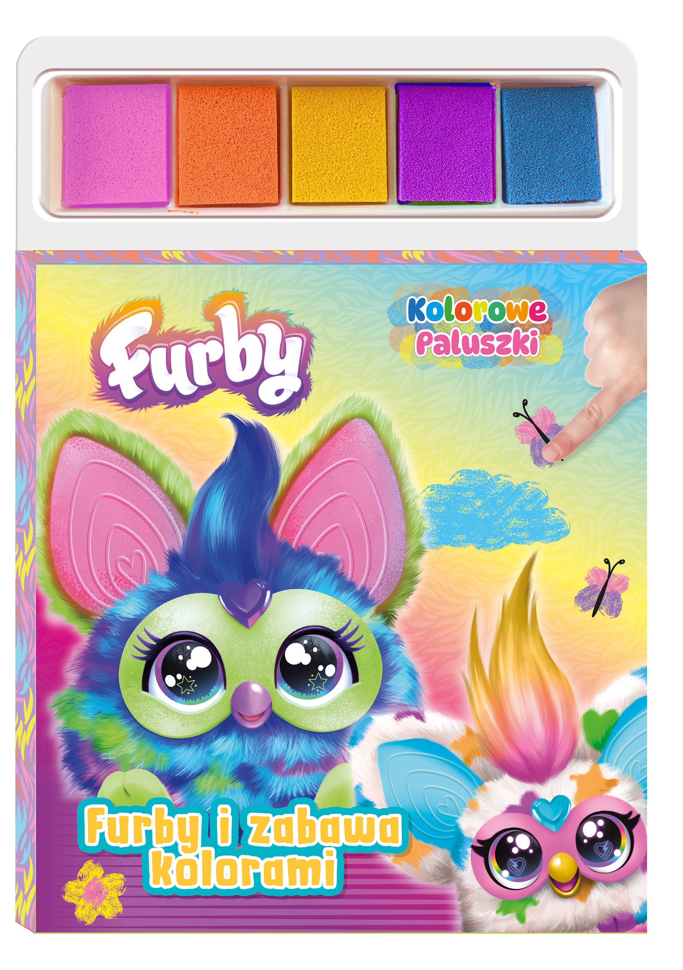 Kreatywna książka Furby do malowania palcami z zadaniami plastycznymi dla dzieci