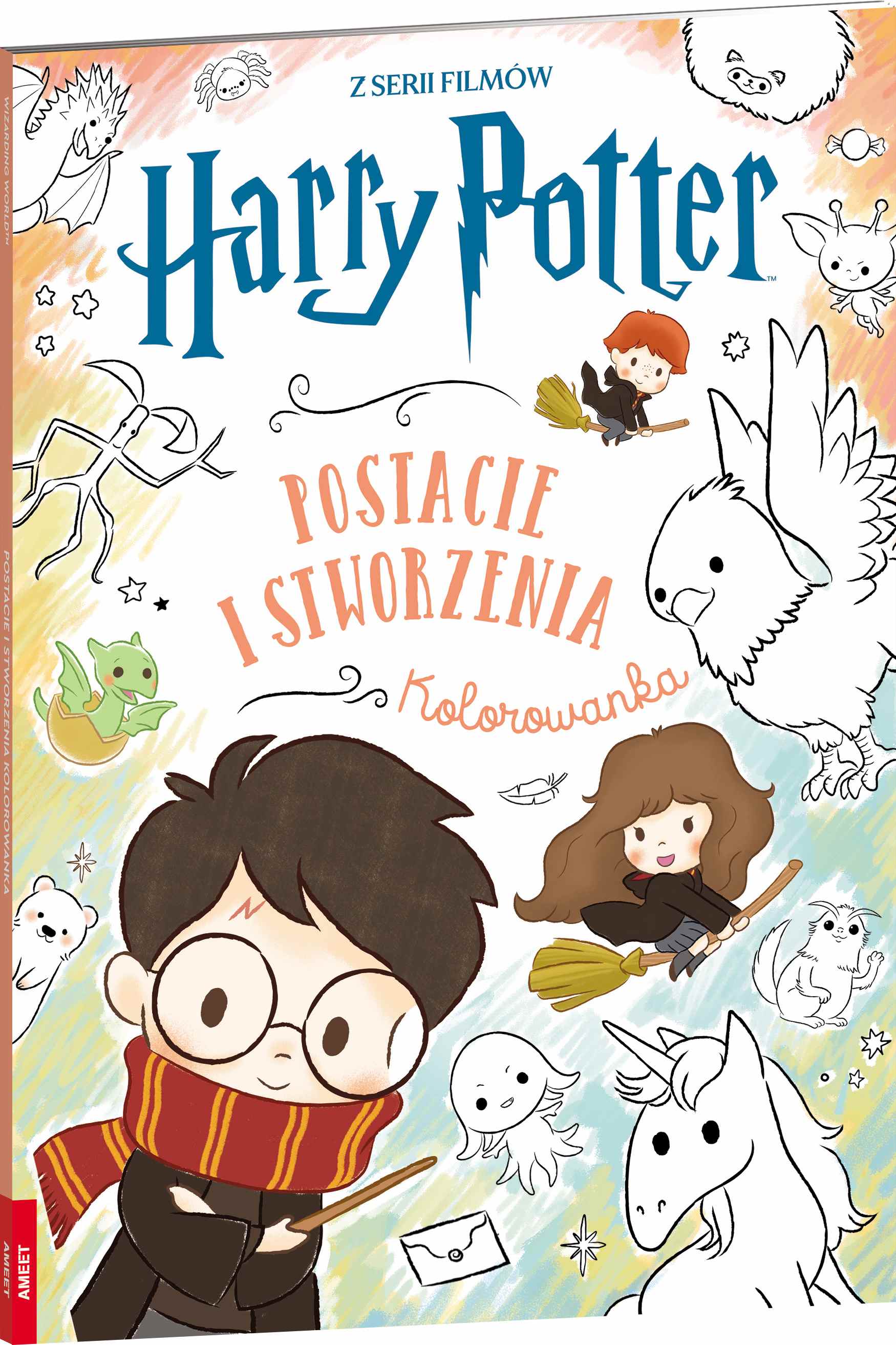Kolorowanka Harry Potter dla dzieci AMEET z bohaterami i magicznymi stworzeniami