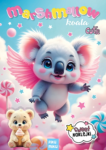 Koala Marshmallow, pastelowa kolorowanka dla dzieci F&E FIKU MIKU w miękkiej okładce