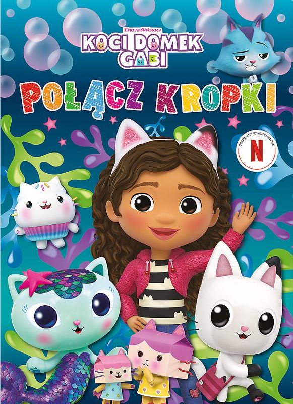 Koci Domek Gabi. Połącz kropki Trefl Books – okładka kolorowanki edukacyjnej dla dzieci