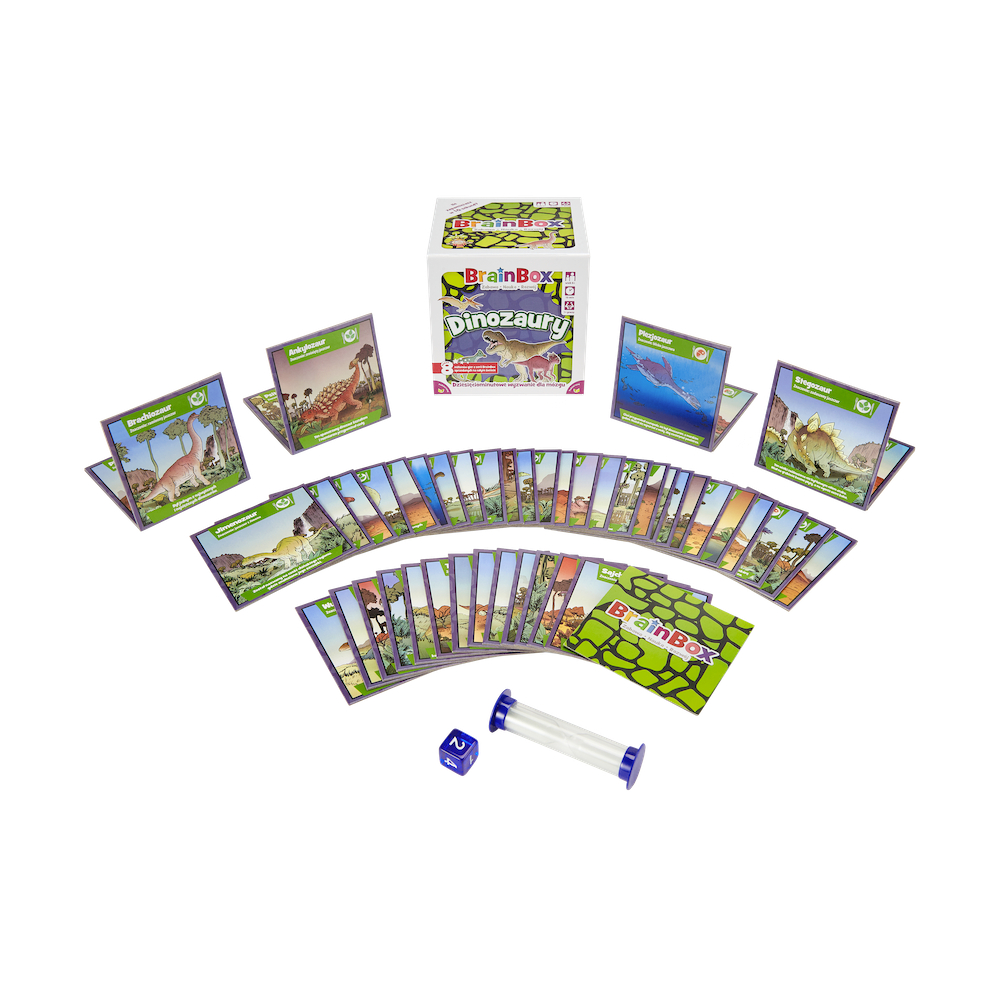 BrainBox Dinozaury REBEL - zestaw 55 kart do gry pamięciowej o dinozaurach