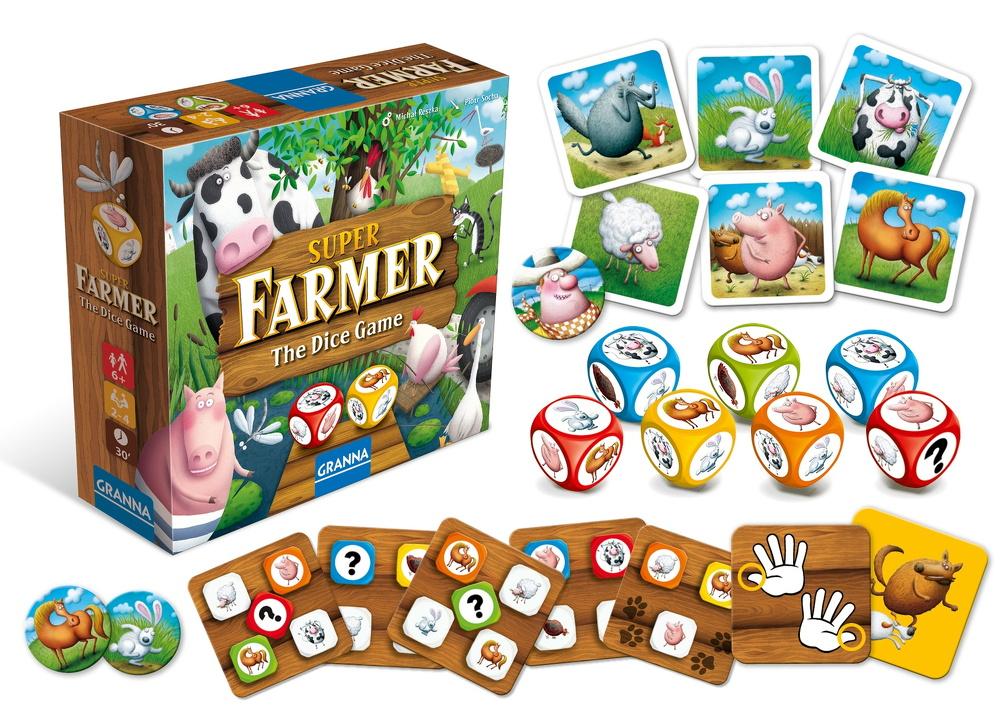 Superfarmer The Dice Game – gra kościana GRANNA z kartami i kośćmi