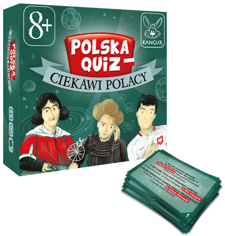 Polska Quiz edukacyjna gra quizowa KANGUR z 108 pytaniami i 36 kartami