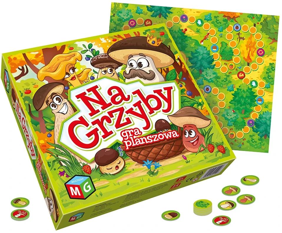 Gra planszowa Na grzyby MULTIGRA z planszą i elementami do rodzinnej rozgrywki