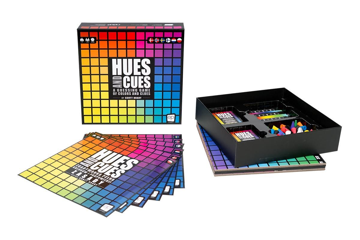 Hues and Cues REBEL, rodzinna gra skojarzeniowa z planszą pełną 480 odcieni kolorów.