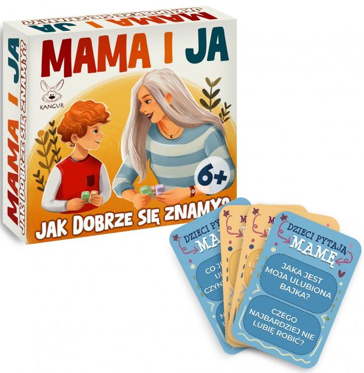 Gra karciana Mama i Ja KANGUR z pytaniami dla mamy i dziecka do wspólnej zabawy.