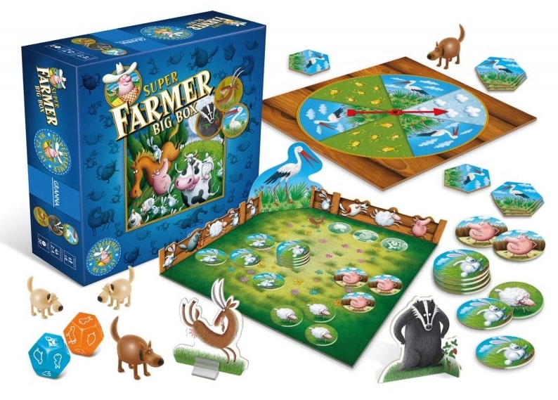 Superfarmer Big Box GRANNA, jubileuszowe pudełko rodzinnej gry planszowej