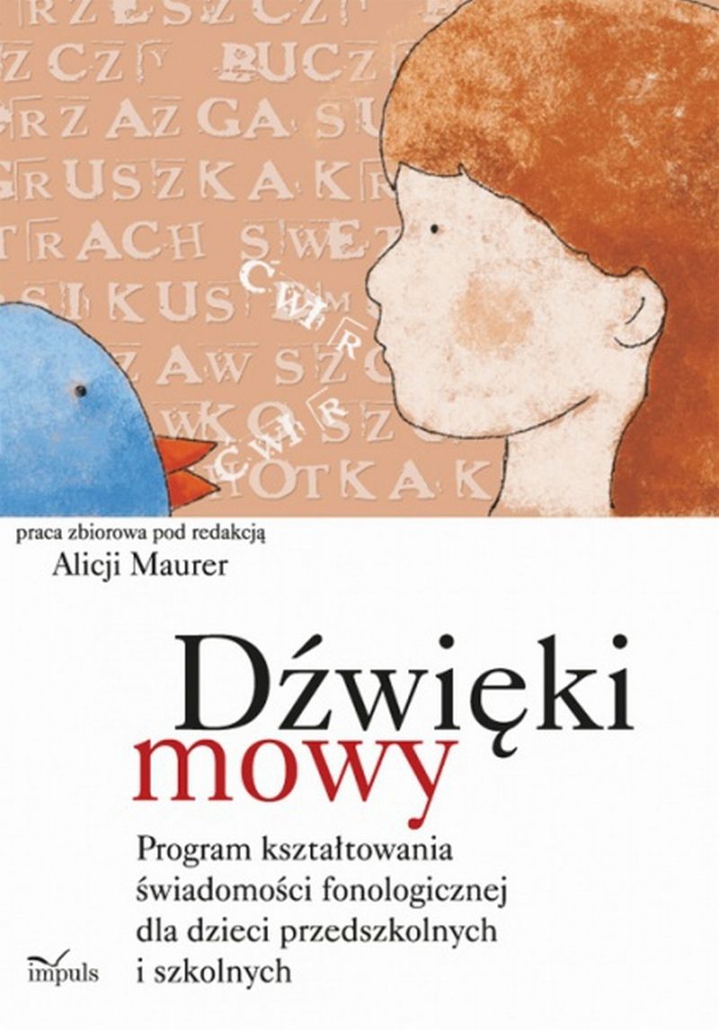 Dźwięki mowy IMPULS — okładka książki z ćwiczeniami świadomości fonologicznej dla dzieci