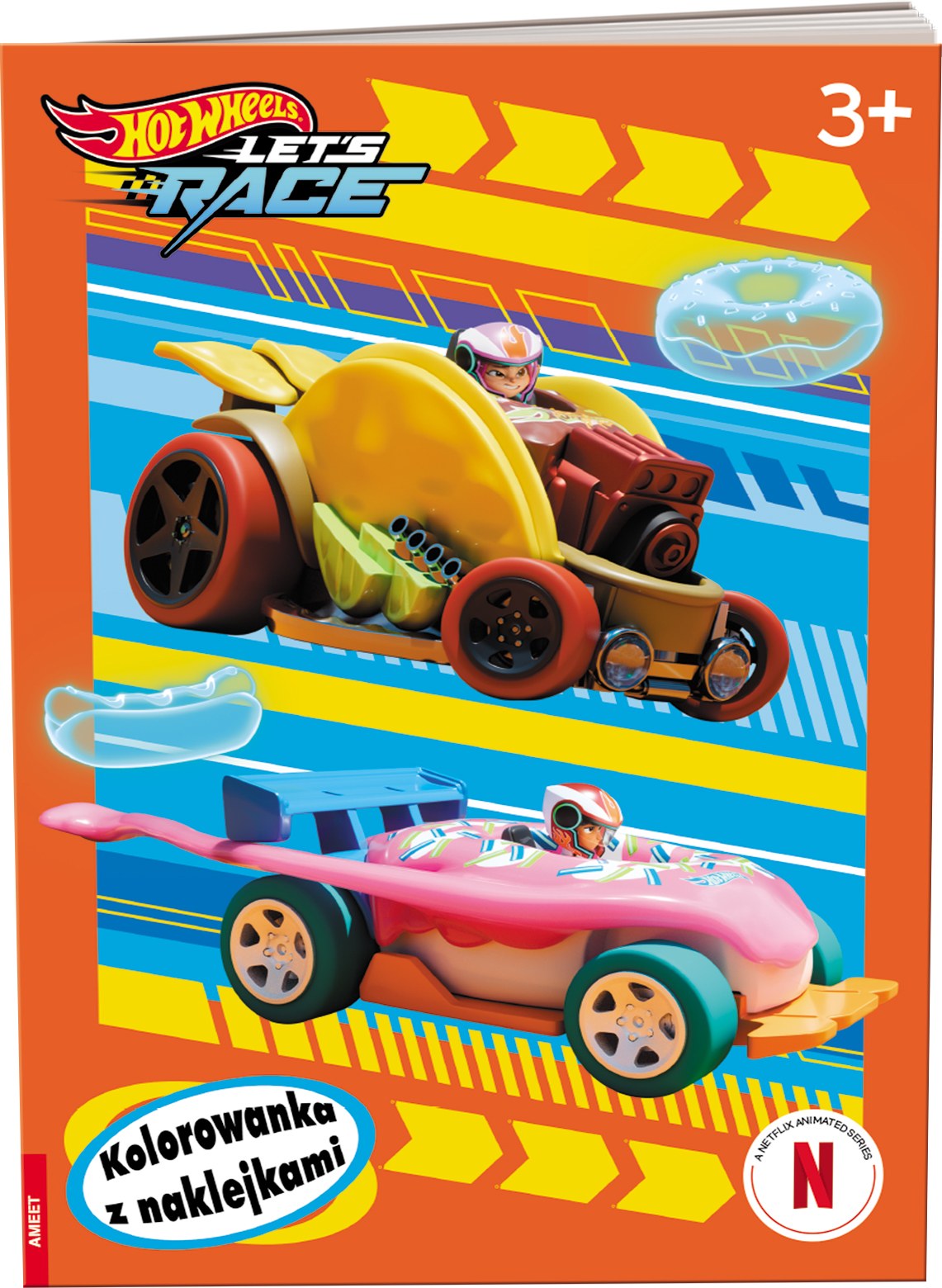 Kolorowanka Hot Wheels z naklejkami AMEET dla dzieci od 3 lat, do kolorowania obrazków
