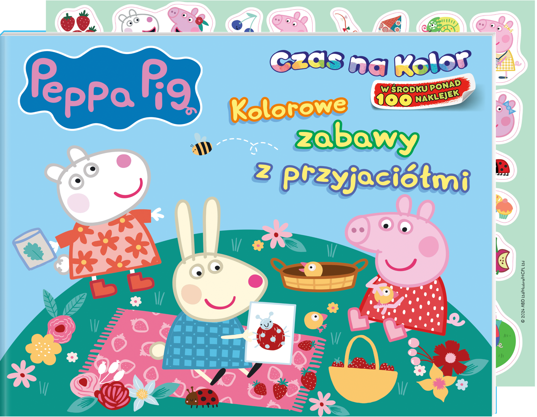 Peppa Pig. Czas na kolor – okładka kolorowanki z naklejkami dla dzieci 3+