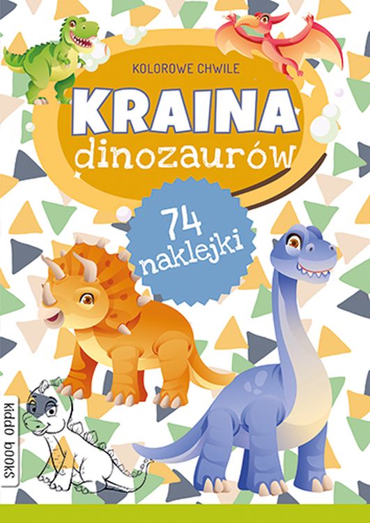 Kraina dinozaurów, kolorowanka dla dzieci Kiddo Books do samodzielnego kolorowania