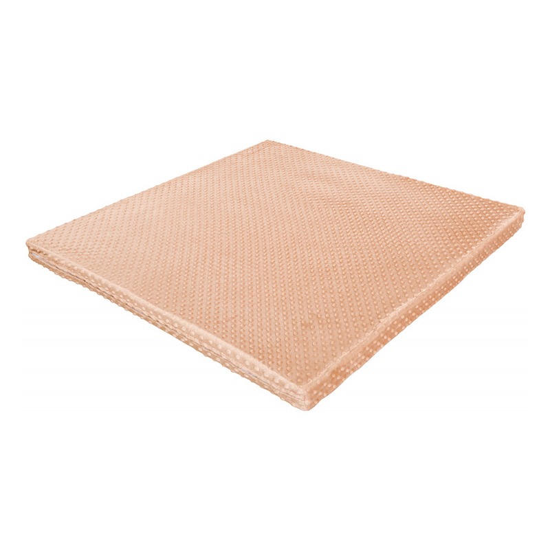 Materac Soft Hill 100 x 100 cm w kolorze brązowym — widok z góry pokazujący powierzchnię i wykończenie z poliestru