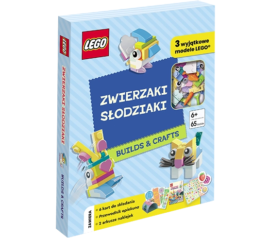 Książka LEGO Zwierzaki Słodziaki z instrukcjami i inspiracjami do budowania modeli zwierząt