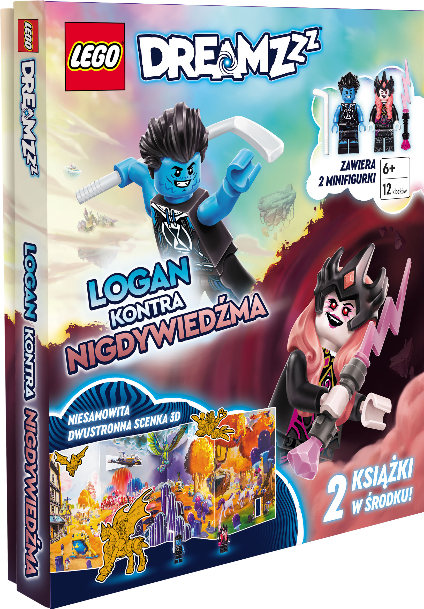 Książki LEGO DREAMZzz AMEET z łamigłówkami oraz rozkładaną dwustronną scenką 3D