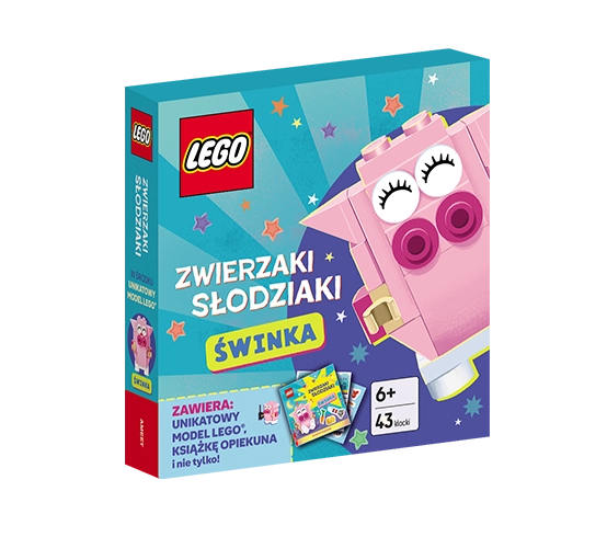 LEGO Zwierzaki Słodziaki. Świnka AMEET, zestaw kreatywny z klockami, książką i naklejkami