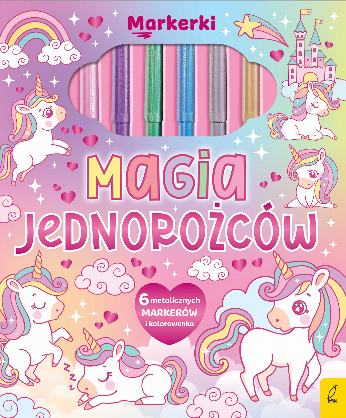 Magia jednorożców Wilga, kolorowanka dla dzieci z pachnącymi flamastrami