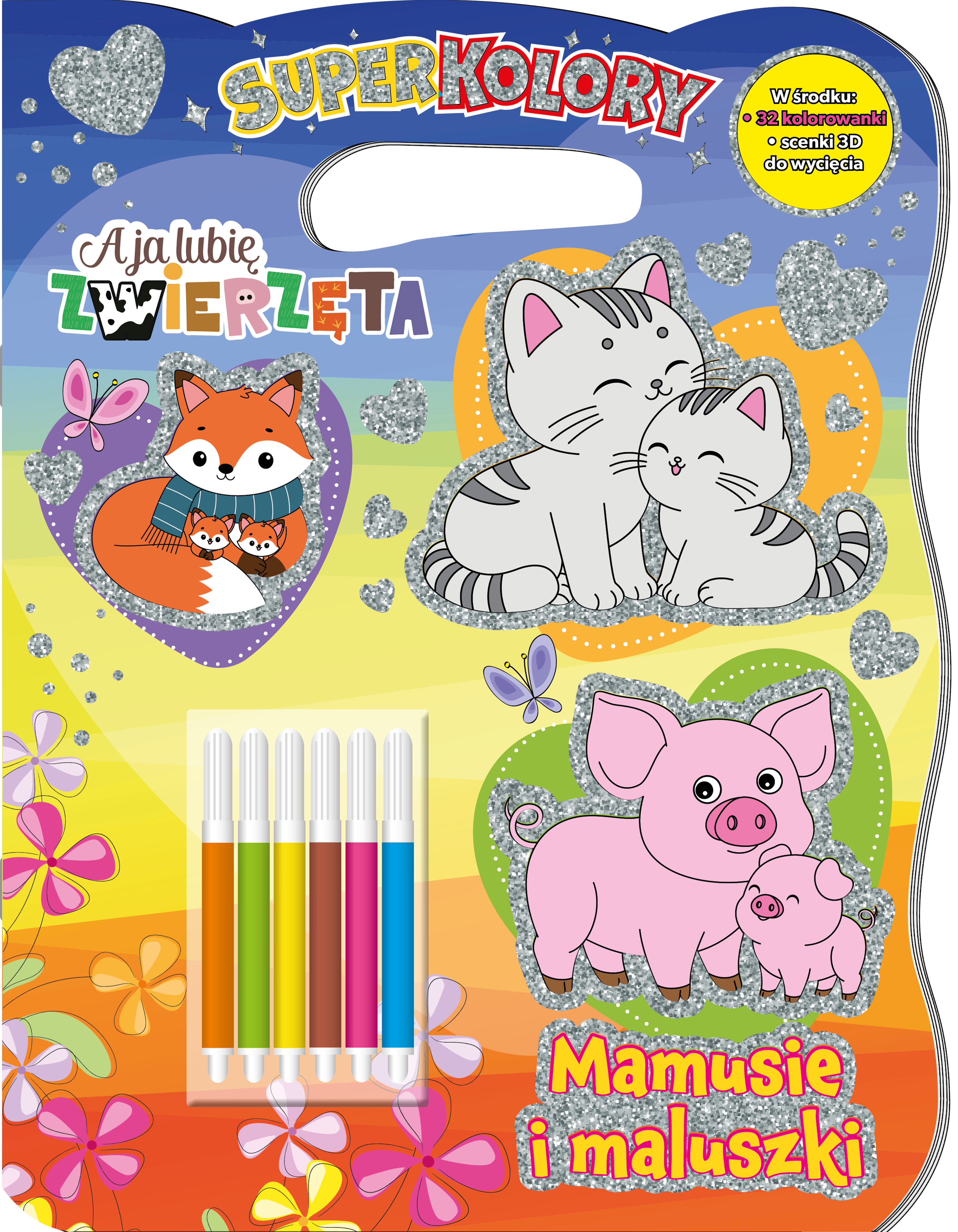 Kolorowanka Mamusie i maluszki Media Service Zawada dla dzieci, ze zwierzęcym motywem