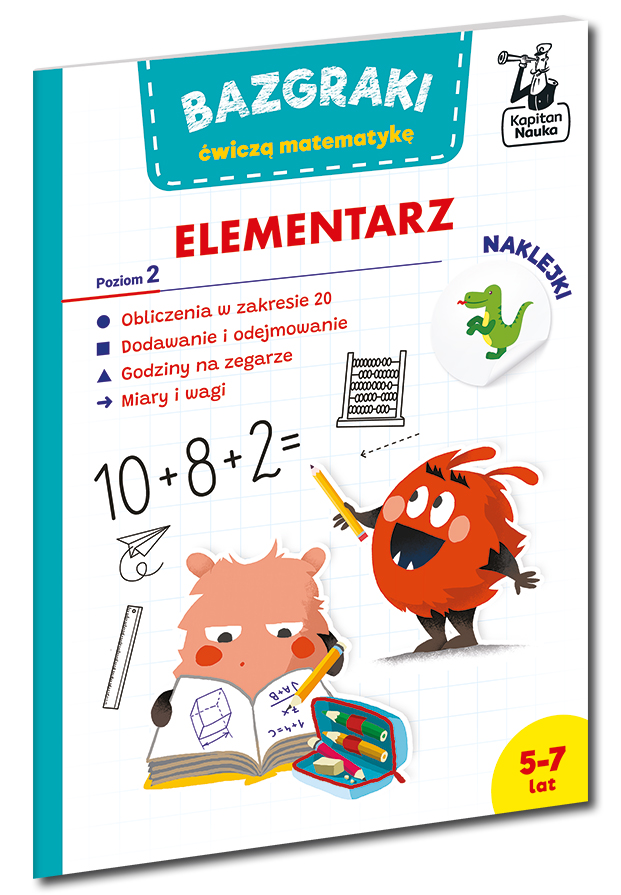 Elementarz matematyczny Bazgraki Kapitan Nauka do ćwiczenia liczenia do 20
