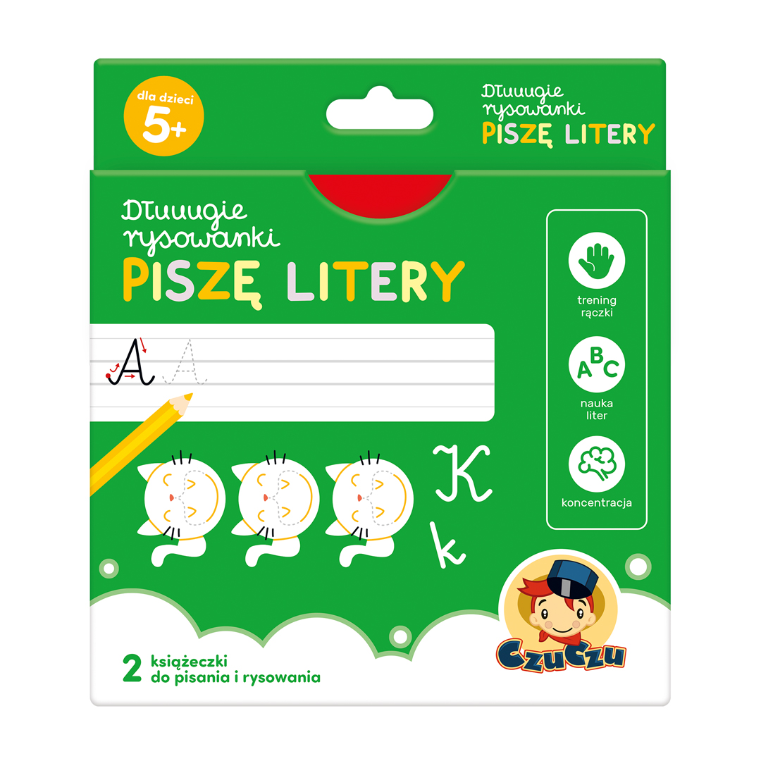 Piszę litery, dwie harmonijkowe książeczki z zadaniami do nauki pisania dla dzieci
