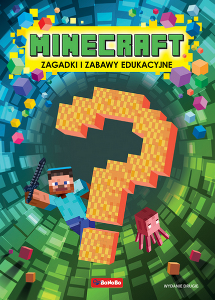 Minecraft. Zagadki edukacyjne Wydawnictwa RM – okładka książki z zadaniami dla dzieci