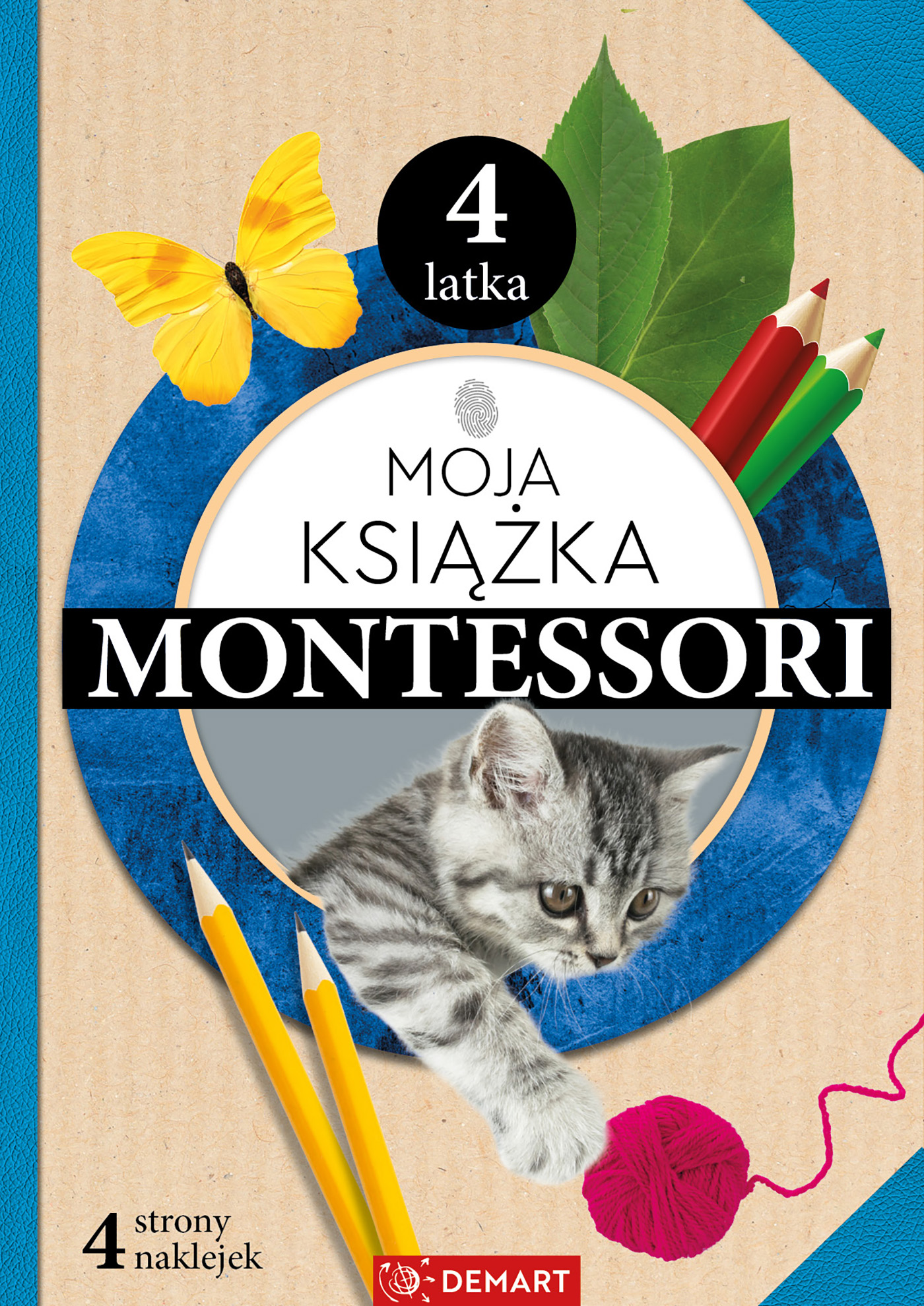 Moja książka Montessori dla 4-latka z aktywnościami, naklejkami i kartami do wycinania