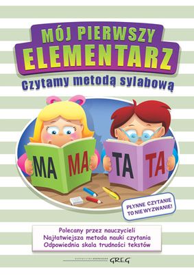 Mój pierwszy elementarz GREG do nauki czytania, z kolorową okładką dla dzieci